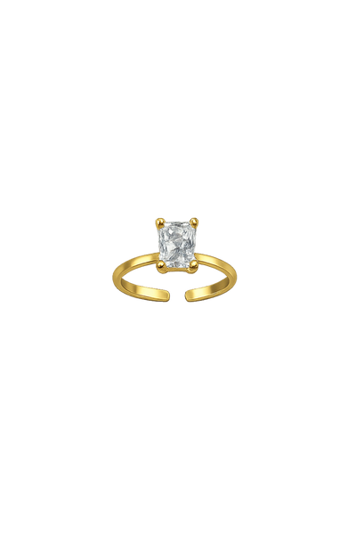 Emerald Cut Toe Ring